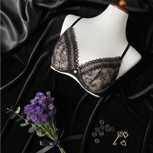 Victoria's Secret Other - VICTORIA’S SECRET BLACK LACE BRA – SIZE 34B – NEW WITH TAGS – ELEGANT & CHIC 🖤